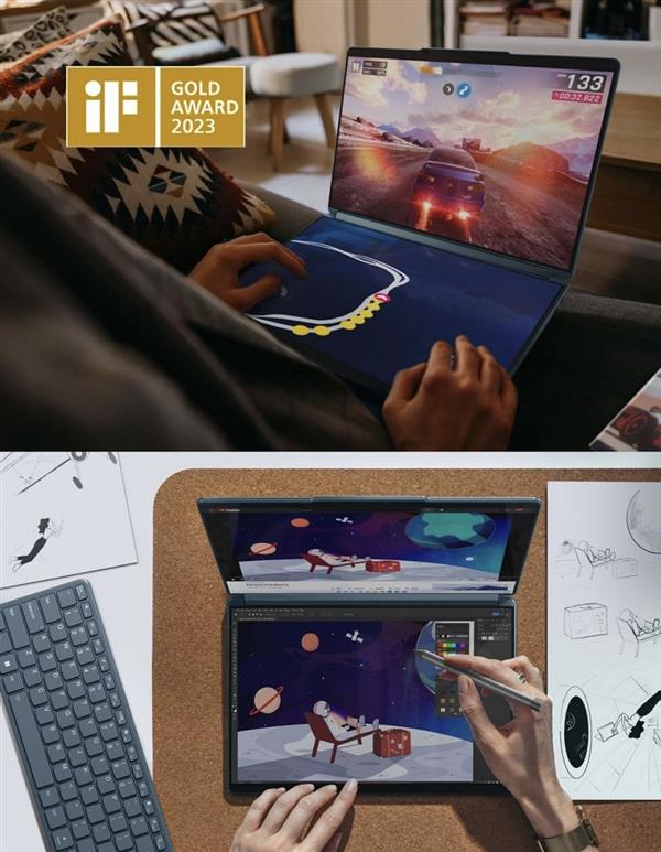 荣获德国IF设计金奖的联想YOGA Book 9i有多强？双屏体验满分(图2)